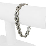 14k White Gold 21.5g Vintage Solid 8mm Panther Link Bracelet 7.5"