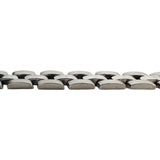14k White Gold 21.5g Vintage Solid 8mm Panther Link Bracelet 7.5"