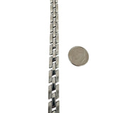 14k White Gold 21.5g Vintage Solid 8mm Panther Link Bracelet 7.5"