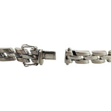 14k White Gold 21.5g Vintage Solid 8mm Panther Link Bracelet 7.5"