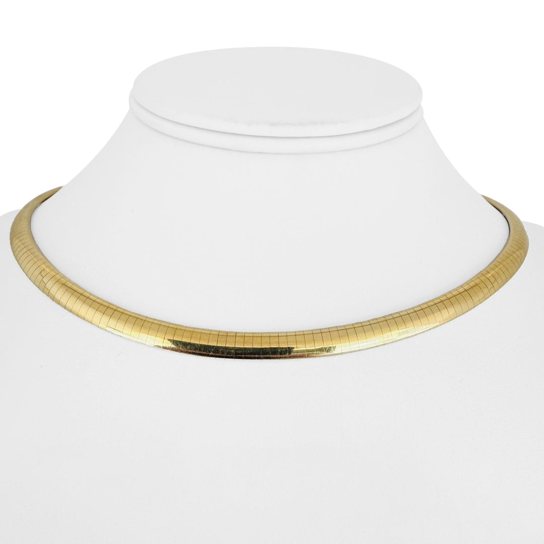 14k Yellow Gold 36g Solid Heavy 6mm Omega Link Necklace Italy 16"