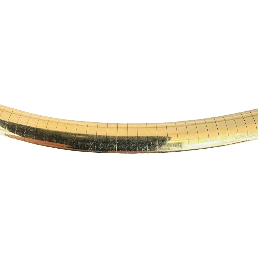14k Yellow Gold 36g Solid Heavy 6mm Omega Link Necklace Italy 16"