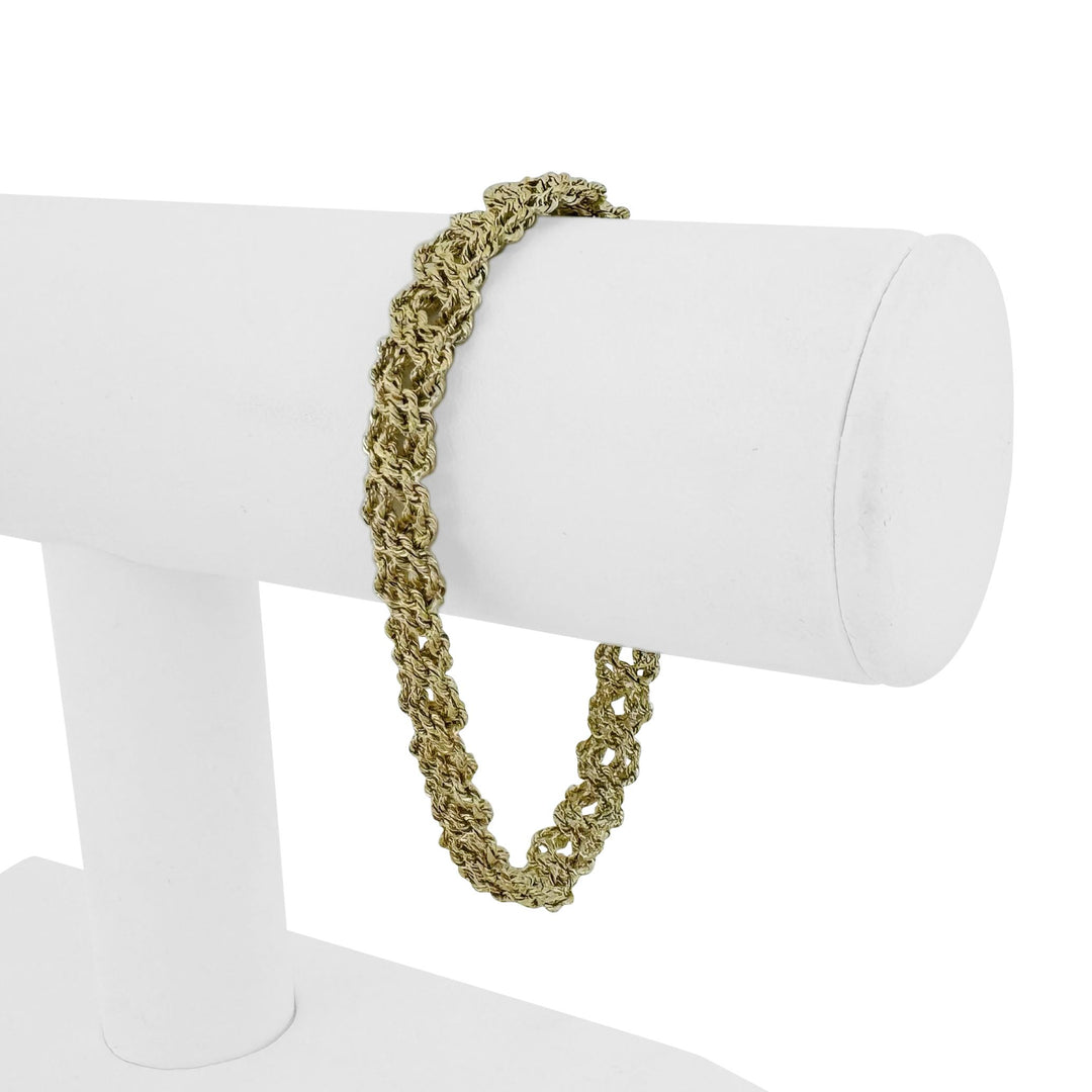 Gold braided rope bracelet on sale