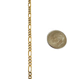 19k Portuguese Yellow Gold 13g Solid 3mm Figaro Link Chain Necklace 24"