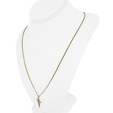 19k Portuguese Yellow Gold 5.8g Curb Chain and Crucifix Pendant Necklace 24"