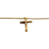 19k Portuguese Yellow Gold 5.8g Curb Chain and Crucifix Pendant Necklace 24"