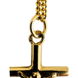 19k Portuguese Yellow Gold 5.8g Curb Chain and Crucifix Pendant Necklace 24"