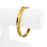 18k Yellow Gold 11.2g Hollow Polished 7.5mm Concave Bangle Bracelet 7"