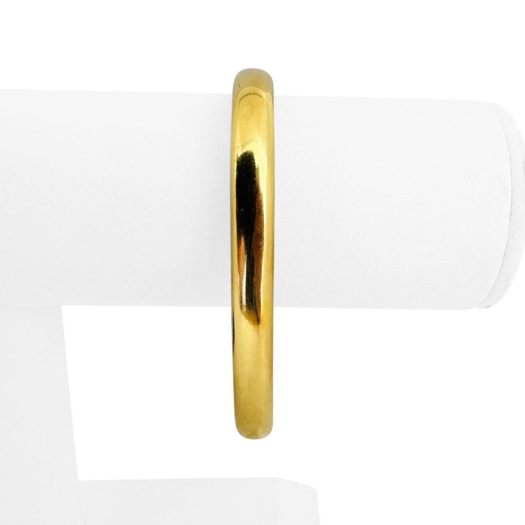 18k Yellow Gold 22g Heavy Vintage 7.5mm Squared Bangle Bracelet Italy 7"