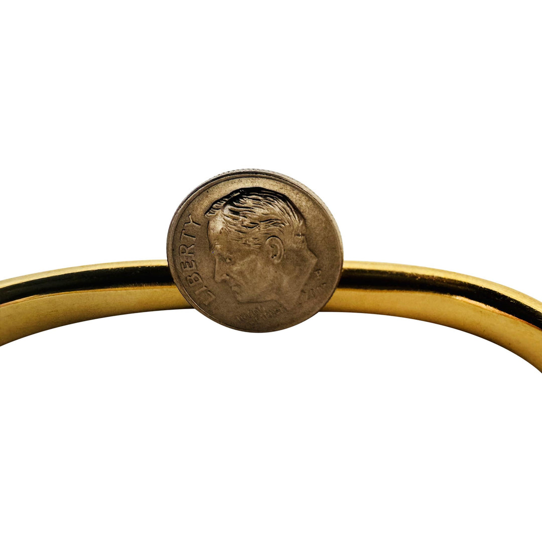 18k Yellow Gold 22g Heavy Vintage 7.5mm Squared Bangle Bracelet Italy 7"