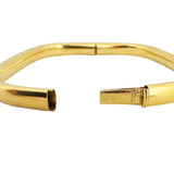 18k Yellow Gold 22g Heavy Vintage 7.5mm Squared Bangle Bracelet Italy 7"