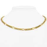 18k Yellow Gold 23.4g Solid Vintage 4.2mm Figaro Link Chain Necklace Italy 16"