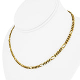 18k Yellow Gold 23.4g Solid Vintage 4.2mm Figaro Link Chain Necklace Italy 16"