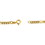 18k Yellow Gold 23.4g Solid Vintage 4.2mm Figaro Link Chain Necklace Italy 16"