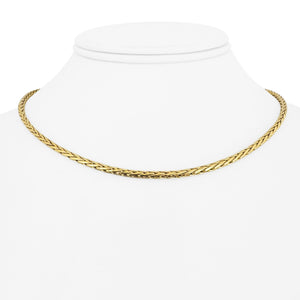 18k Yellow Gold 7.3g Ladies Light 3mm Wheat Link Chain Necklace 15.5"
