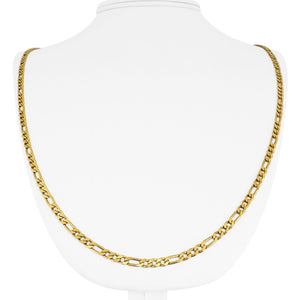 18k Yellow Gold 18.3g Solid Vintage 3.5mm Figaro Link Chain Necklace Italy 27"