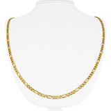 18k Yellow Gold 18.3g Solid Vintage 3.5mm Figaro Link Chain Necklace Italy 27"