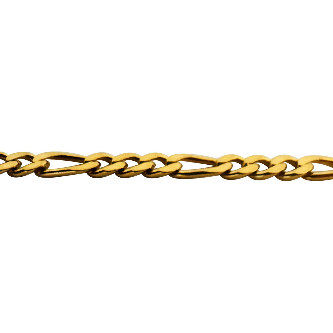18k Yellow Gold 18.3g Solid Vintage 3.5mm Figaro Link Chain Necklace Italy 27"
