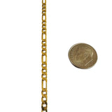 18k Yellow Gold 18.3g Solid Vintage 3.5mm Figaro Link Chain Necklace Italy 27"