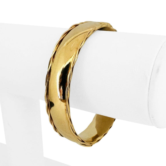 14k Yellow Gold 25g Heavy Polished 13mm Vintage Bangle Bracelet 6.5