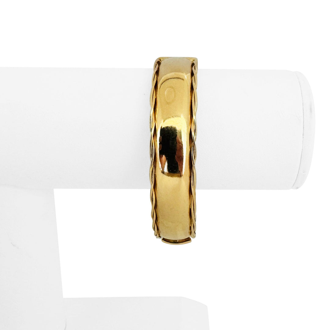 14k Yellow Gold 25g Heavy Polished 13mm Vintage Bangle Bracelet 6.5"