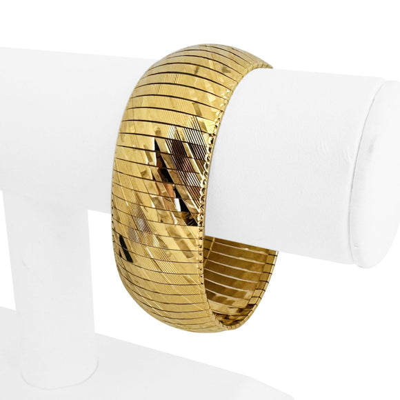 14k Yellow Gold 33.5g Solid Heavy 25mm Vintage Omega Bracelet Italy 7