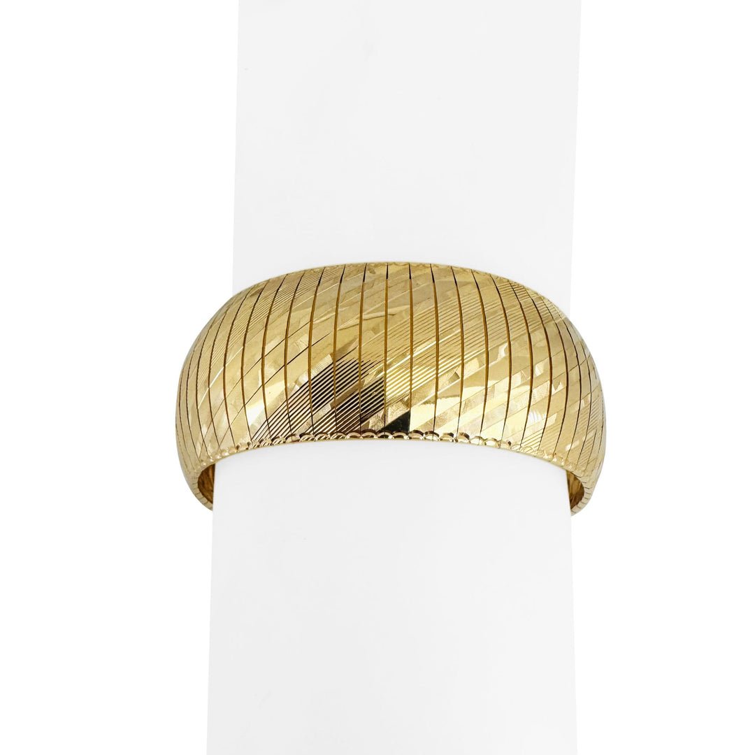 14k Yellow Gold 33.5g Solid Heavy 25mm Vintage Omega Bracelet Italy 7"