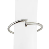 14k White Gold 13.2g Polished Large Hinged Nail Bangle Bracelet 7.75"