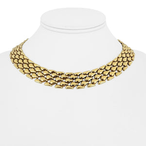 14k Yellow Gold 55g Heavy Ladies 16mm Tear Drop Panther Necklace Italy 16.5"
