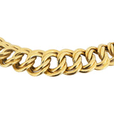 18k Yellow Gold 57.5g Thick Graduated Double Curb Link Necklace Italy 16.5"