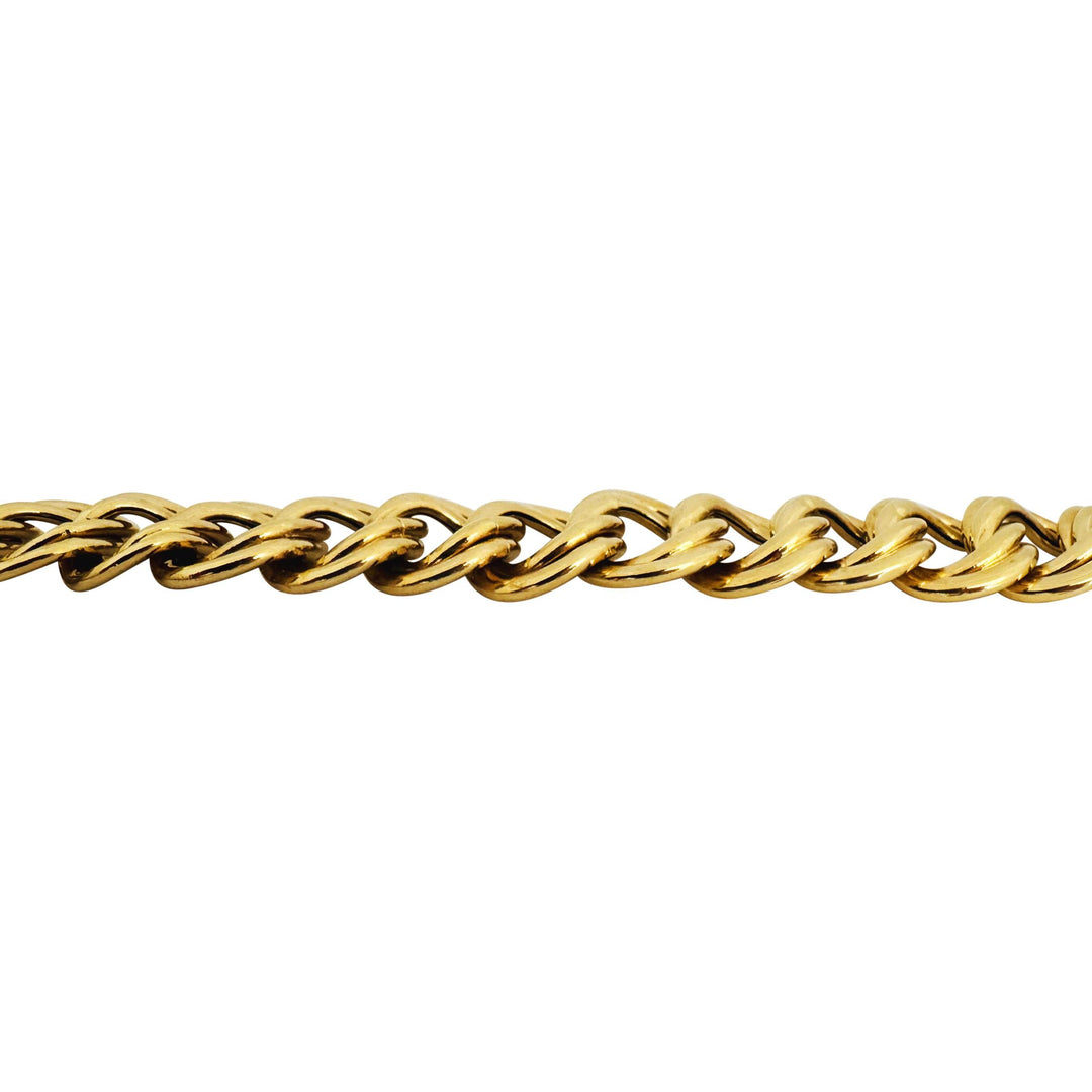 18k Yellow Gold 57.5g Thick Graduated Double Curb Link Necklace Italy 16.5"