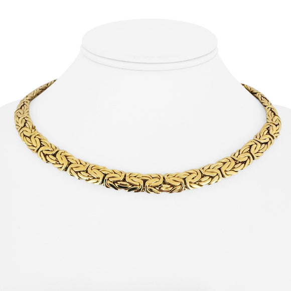 14k Yellow Gold 39.6g Heavy Thick 8mm Byzantine Link Necklace Israel 16.5