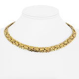 14k Yellow Gold 39.6g Heavy Thick 8mm Byzantine Link Necklace Israel 16.5"