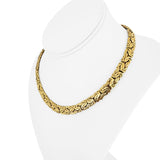 14k Yellow Gold 39.6g Heavy Thick 8mm Byzantine Link Necklace Israel 16.5"