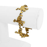 14k Yellow Gold 19.8g Solid Diamond Cut 26mm Frog Link Bracelet 7"