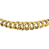 14k Yellow Gold 27g Thick Graduated Double Curb Link Necklace Italy 17.5"