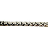 14k White Gold 16g Ladies Ribbed 9mm Chevron Link Bracelet 7"