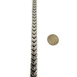 14k White Gold 16g Ladies Ribbed 9mm Chevron Link Bracelet 7"