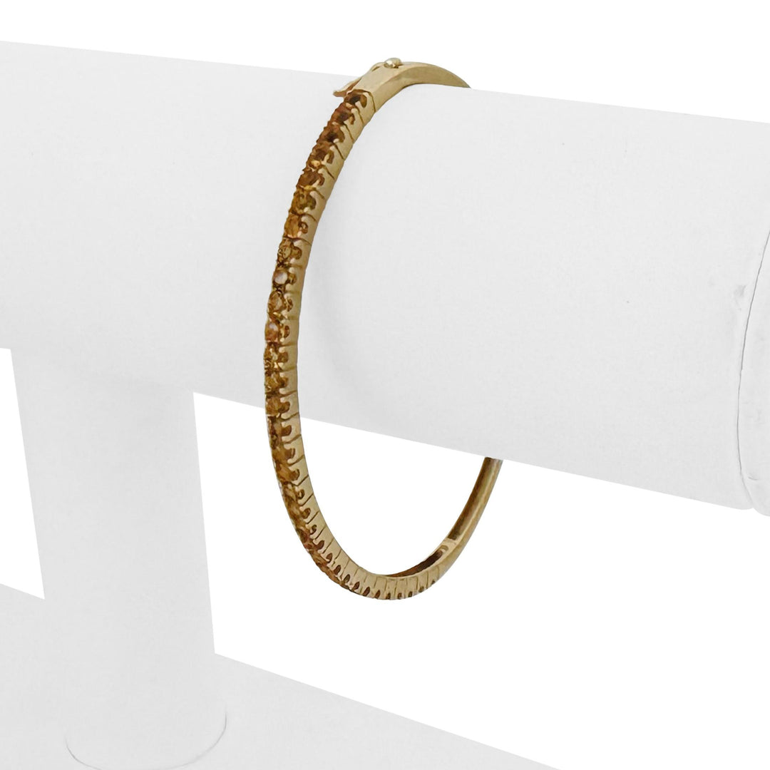 14k Yellow Gold and Citrine 7.3g Ladies Bangle Bracelet 7"