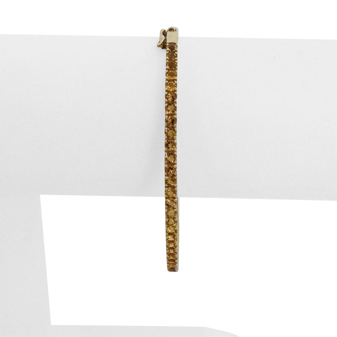 14k Yellow Gold and Citrine 7.3g Ladies Bangle Bracelet 7"