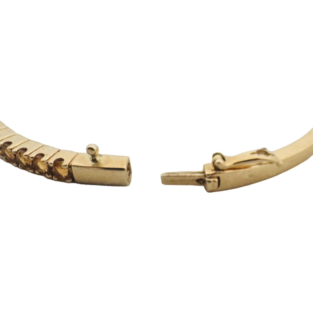 14k Yellow Gold and Citrine 7.3g Ladies Bangle Bracelet 7"
