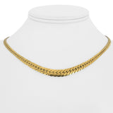 14k Yellow Gold 7.4g Graduated Thick Flattened Curb Link Necklace Italy 16.5"