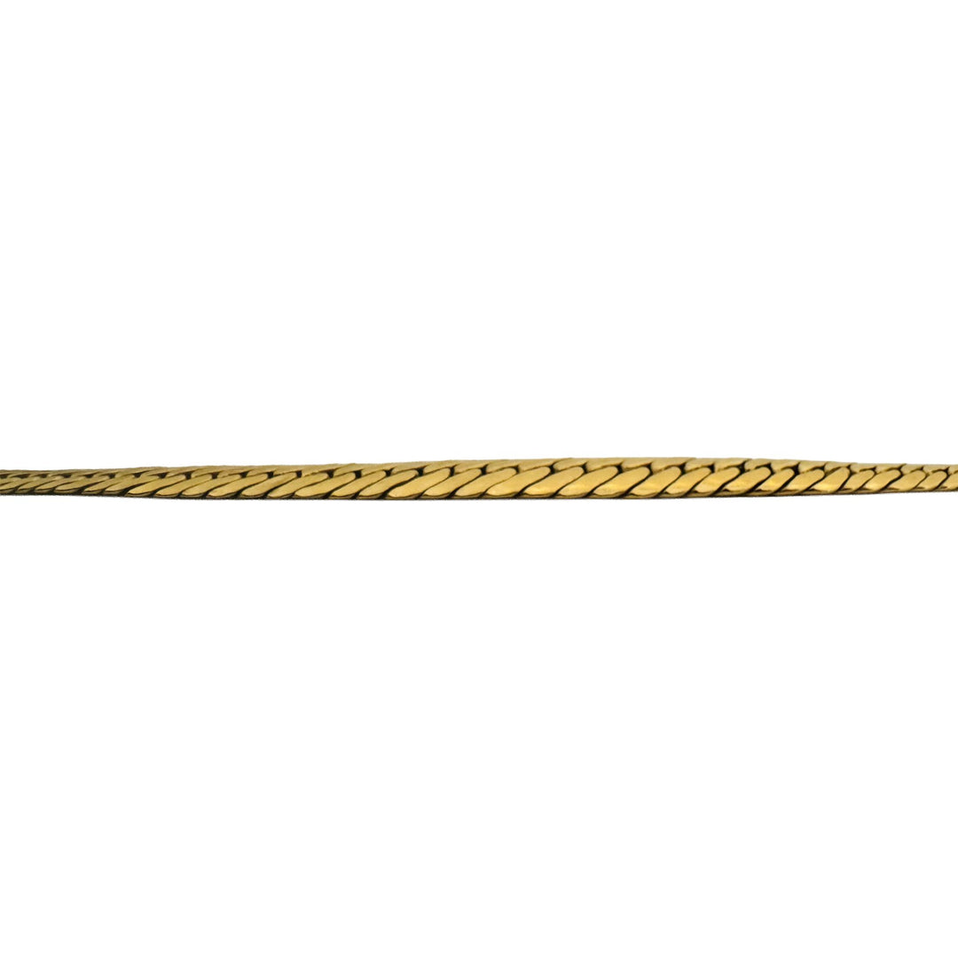 14k Yellow Gold 7.4g Graduated Thick Flattened Curb Link Necklace Italy 16.5"