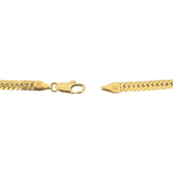 14k Yellow Gold 7.4g Graduated Thick Flattened Curb Link Necklace Italy 16.5"