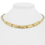 14k Yellow Gold 16.1g Ladies Graduated Fancy Panel Link Necklace 17"