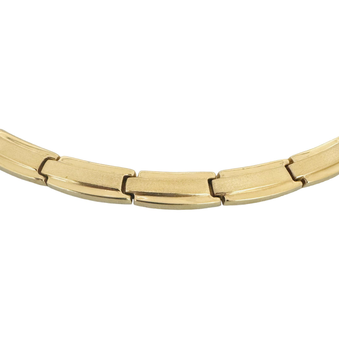 14k Yellow Gold 16.1g Ladies Graduated Fancy Panel Link Necklace 17"