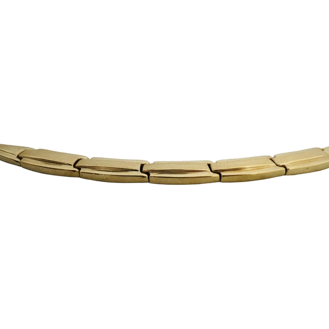 14k Yellow Gold 16.1g Ladies Graduated Fancy Panel Link Necklace 17"