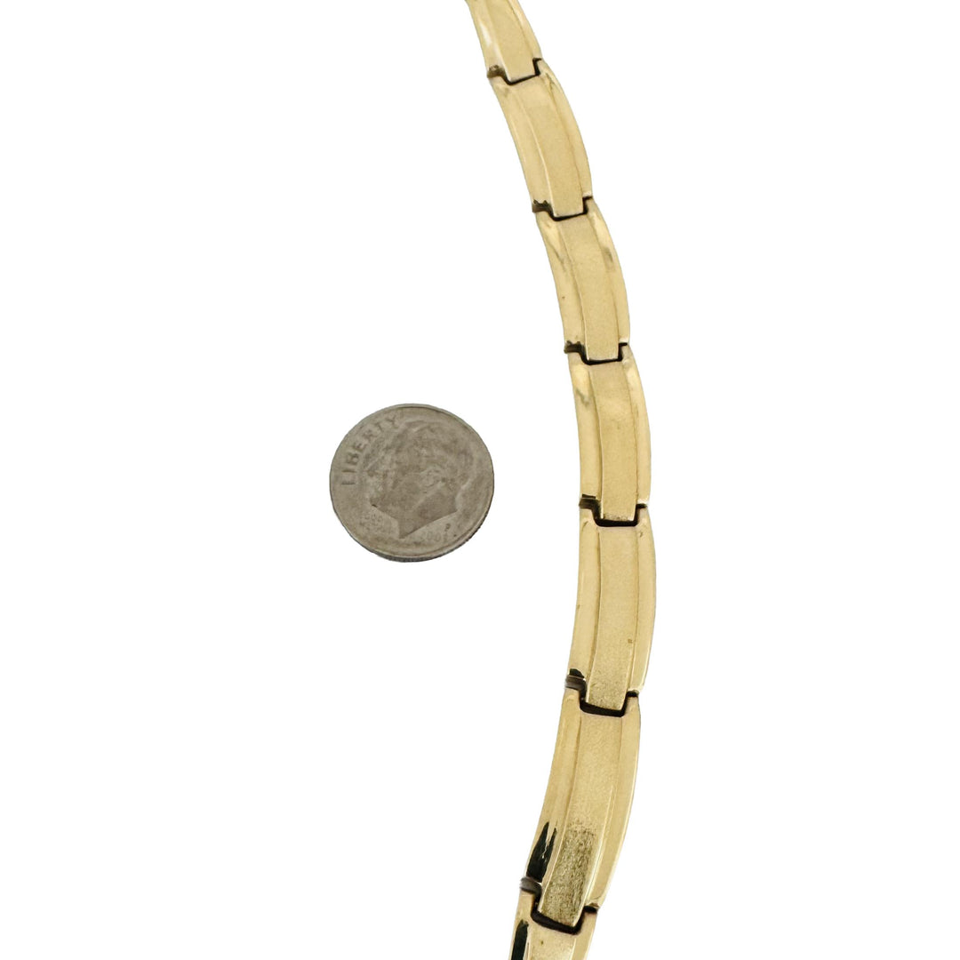 14k Yellow Gold 16.1g Ladies Graduated Fancy Panel Link Necklace 17"