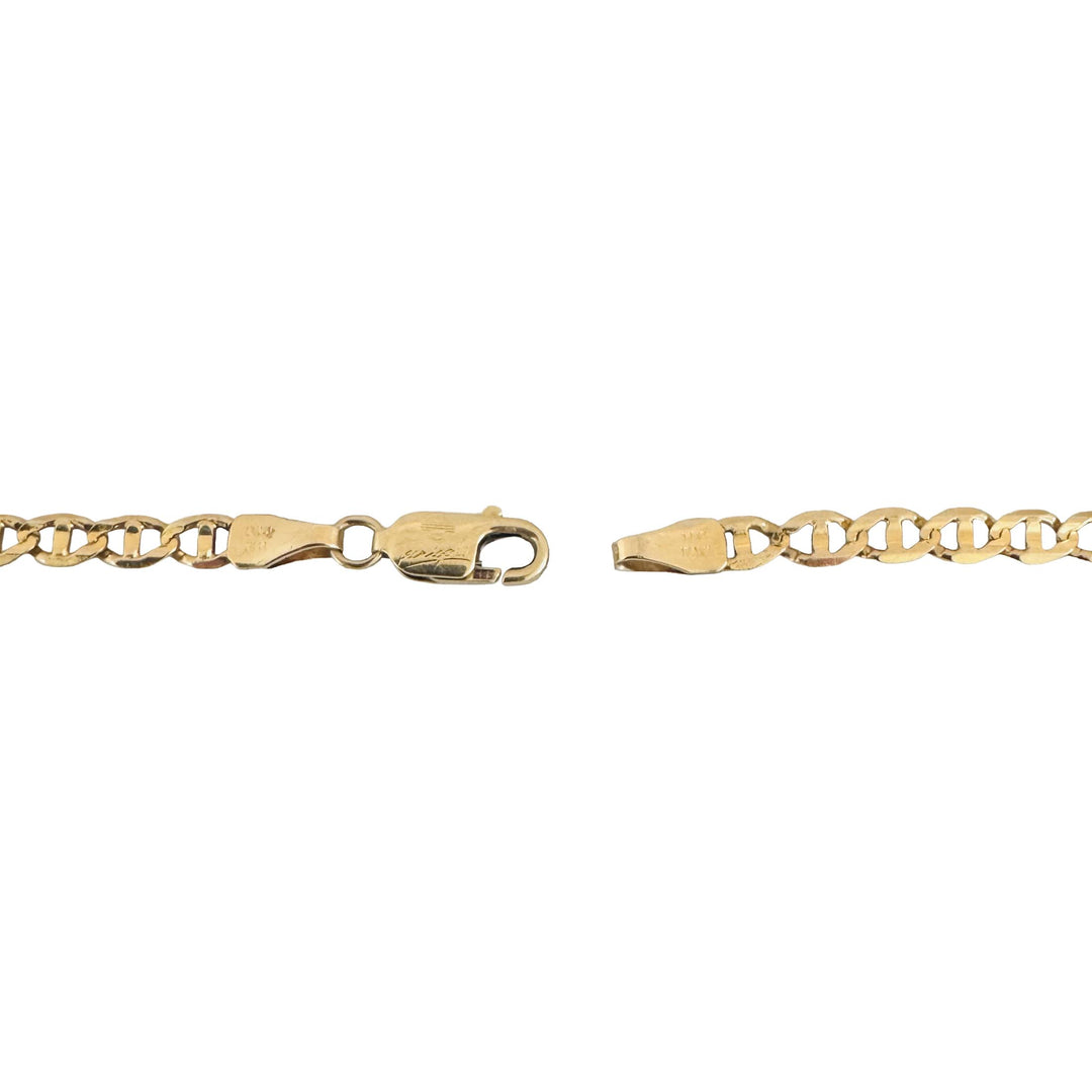 14k Yellow Gold 10g Solid Thin 3mm Mariner Link Chain Necklace Italy 26"