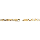 14k Yellow Gold 10g Solid Thin 3mm Mariner Link Chain Necklace Italy 26"